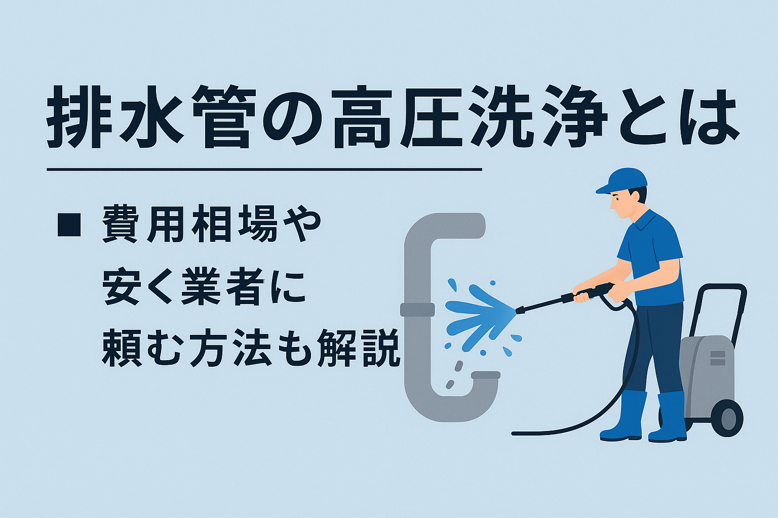 排水管の高圧洗浄とは？費用相場や安く業者に頼む方法も解説！