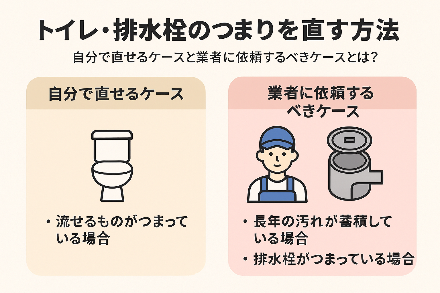 トイレ・排水桝のつまりを直す方法｜自分で直せるケースと業者に依頼するべきケースとは？