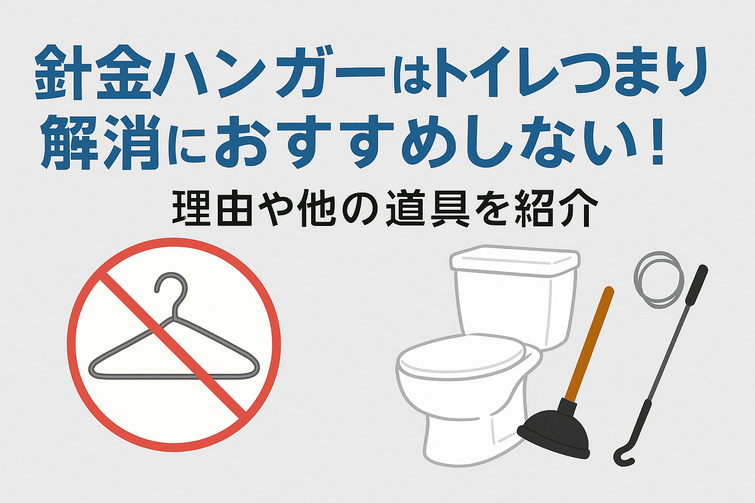 針金ハンガーはトイレつまり解消におすすめしない！理由や他の道具を紹介