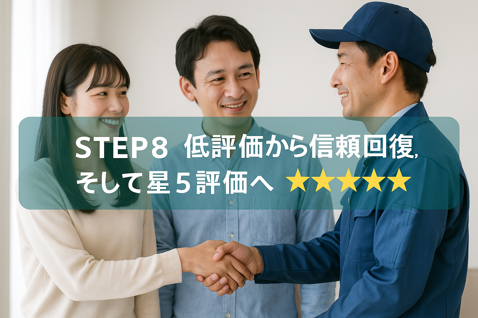 STEP8 低評価から信頼回復、そして星5評価へ