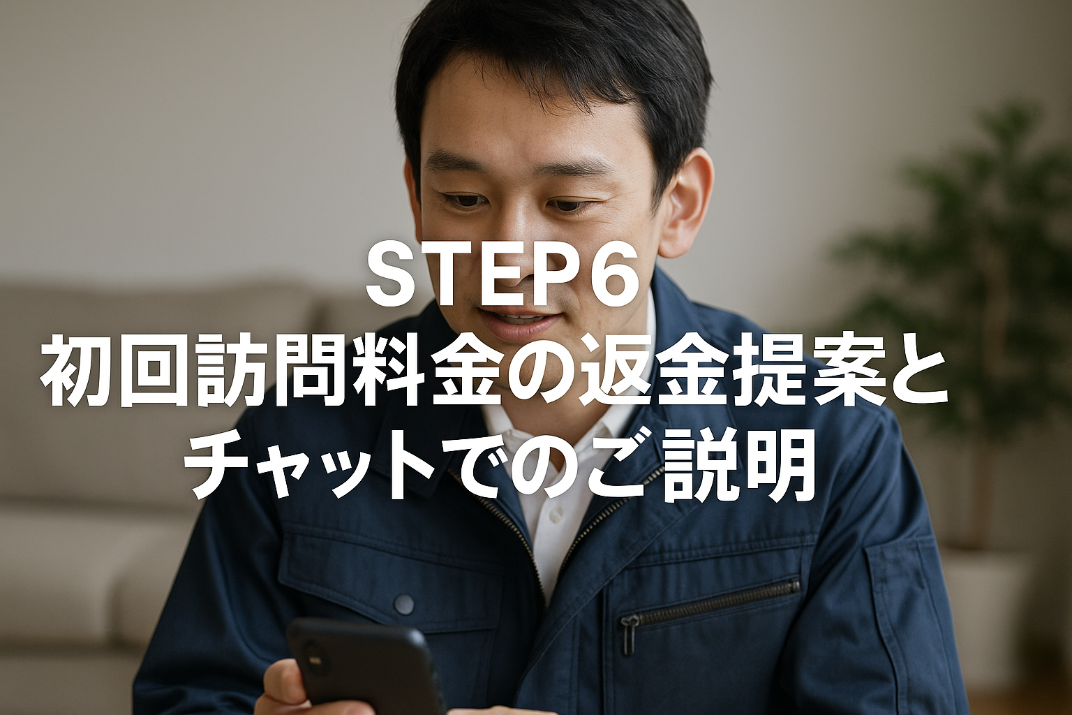 STEP6 初回訪問料金の返金提案とチャットでのご説明