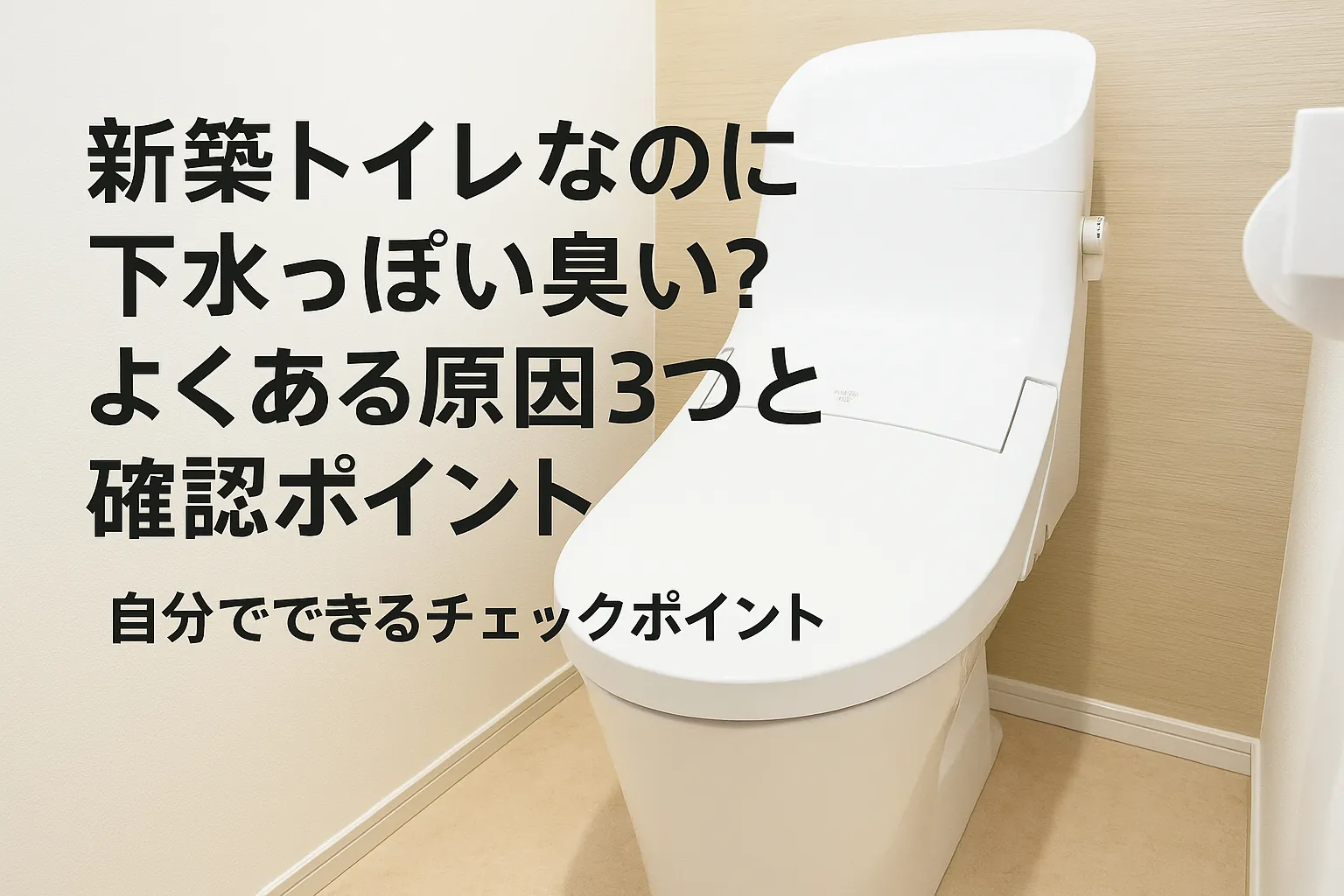 【トイレ詰まり】新築トイレなのに下水っぽい臭い?よくある原因3つと確認ポイント