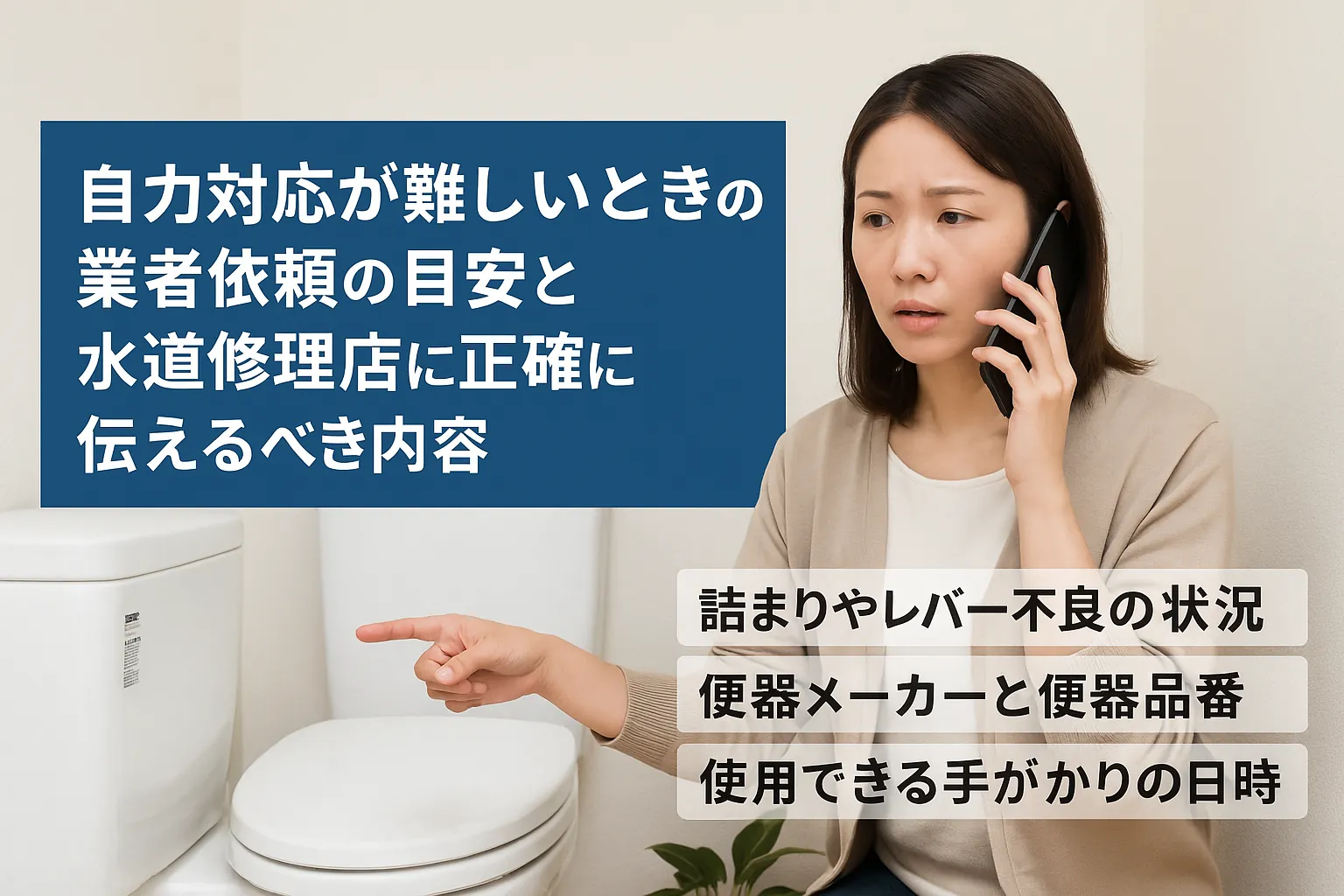 自力対応が難しいときの業者依頼の目安と伝えるべき内容