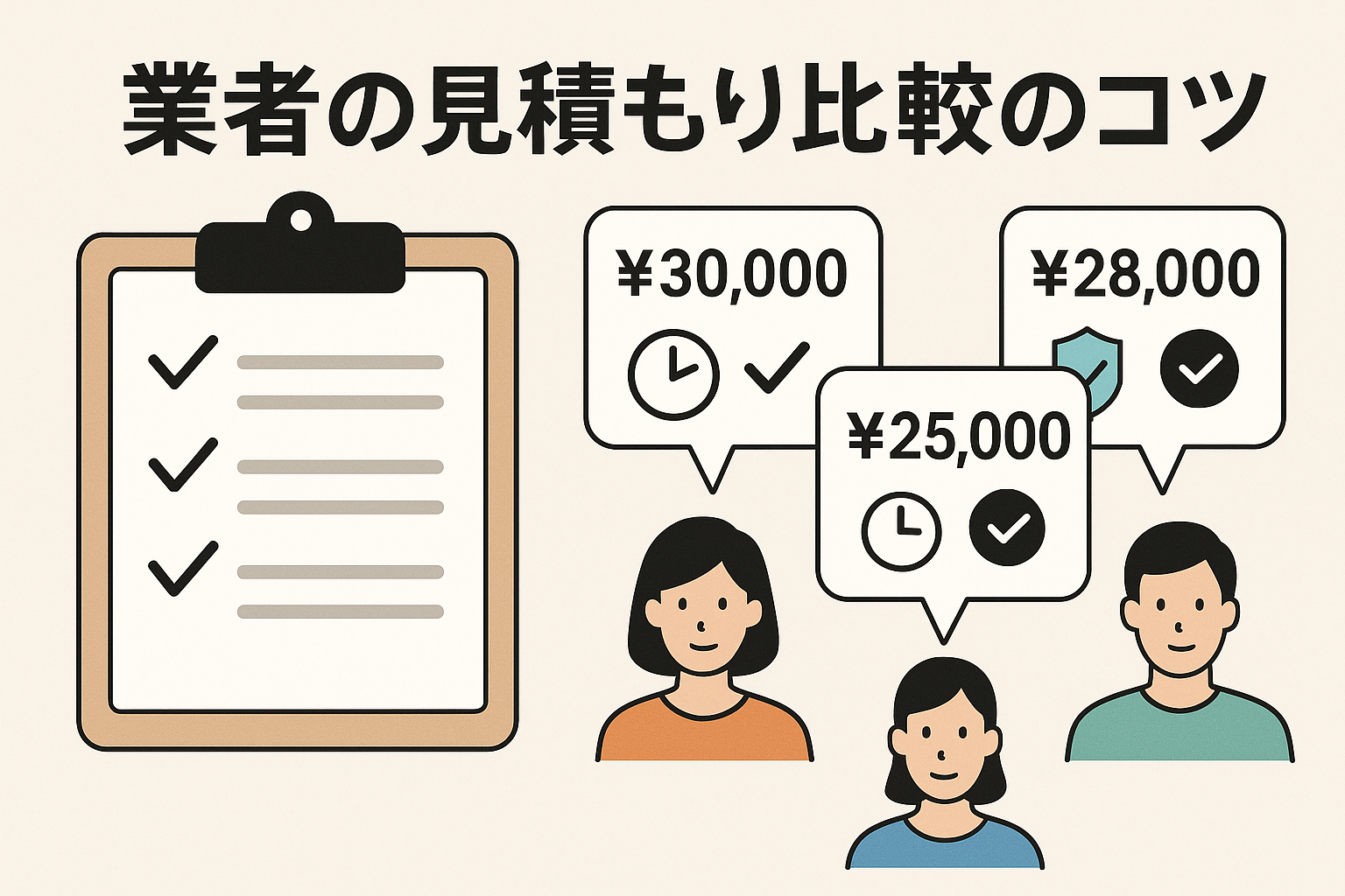 業者の見積もり比較のコツ