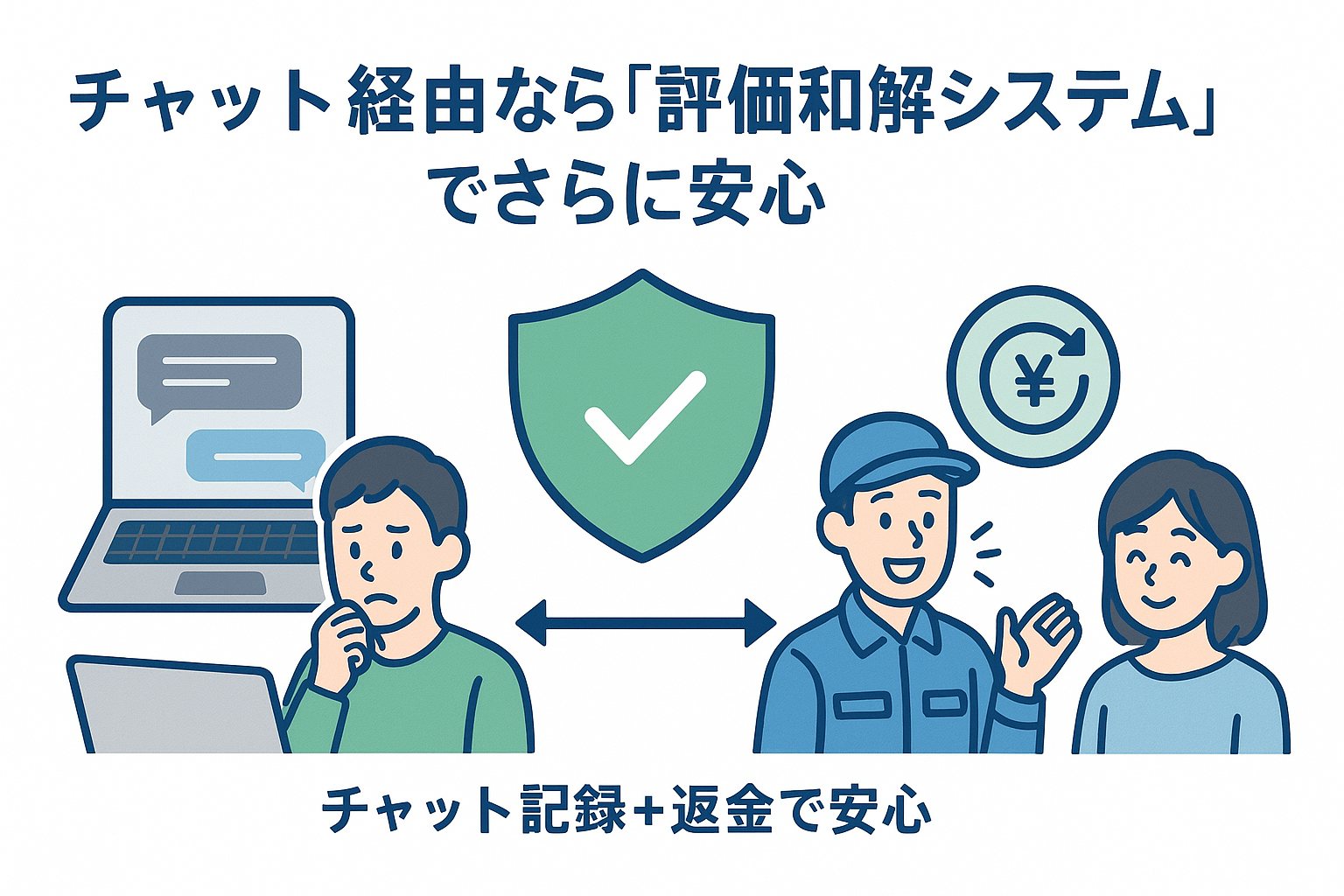 チャット経由なら「評価和解システム」でさらに安心（使い方・条件）