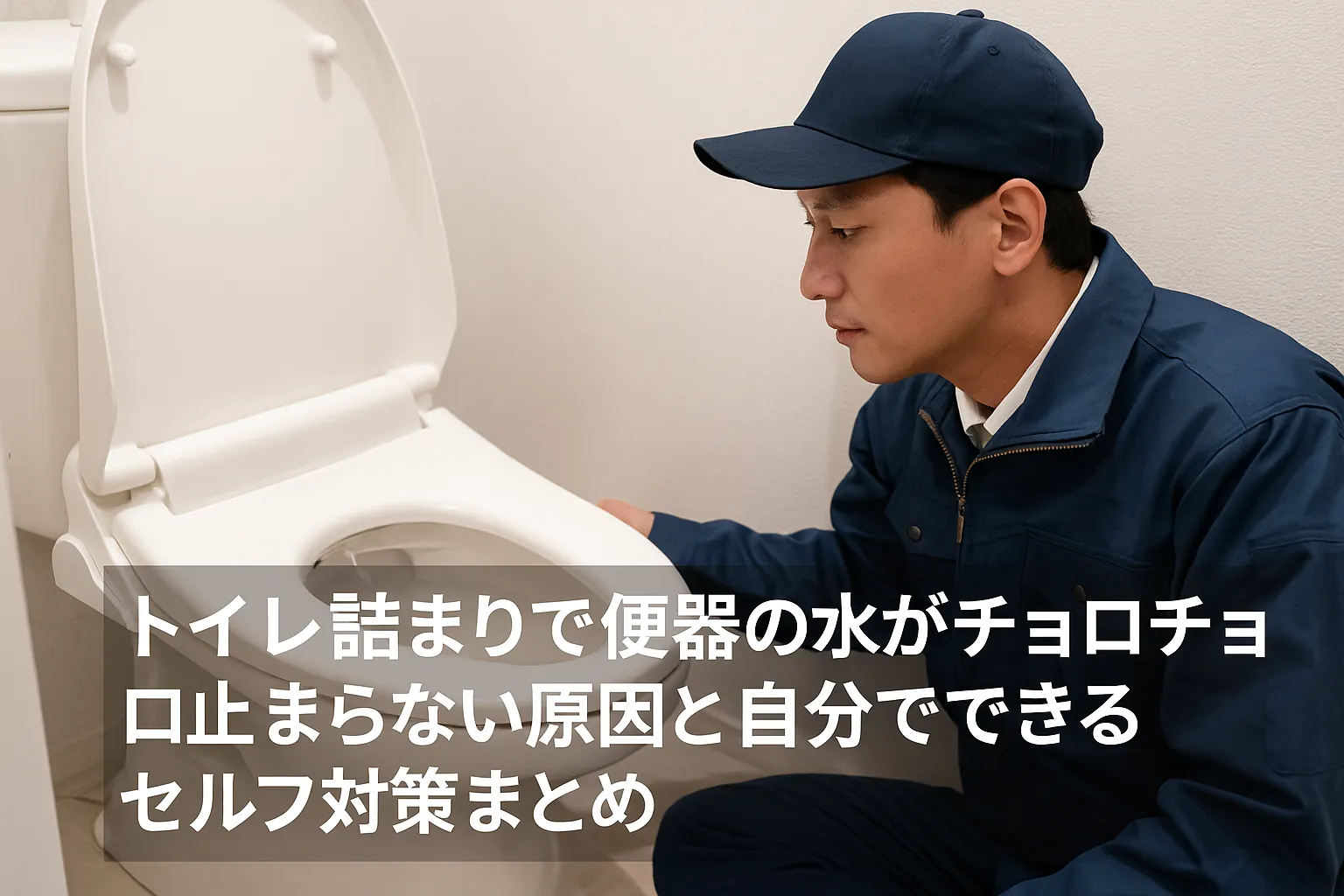 【トイレ詰まり】便器の水がチョロチョロ止まらないときの原因とセルフ対策まとめ