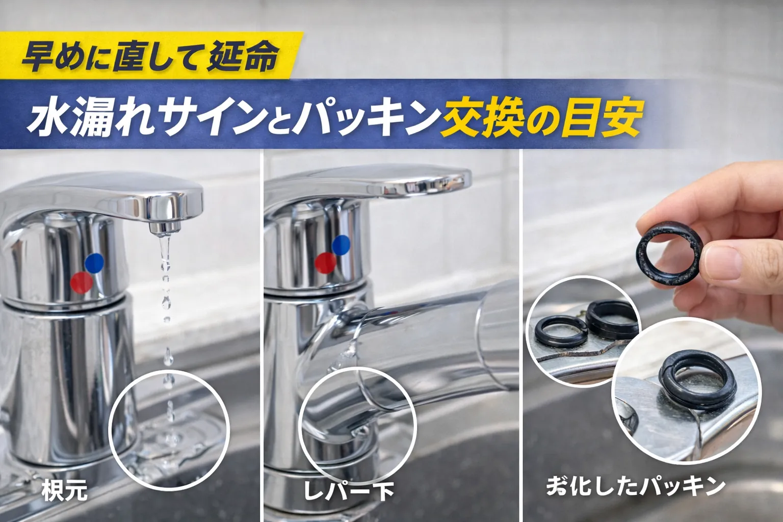 早めに直して延命：水漏れサインとパッキン交換の目安