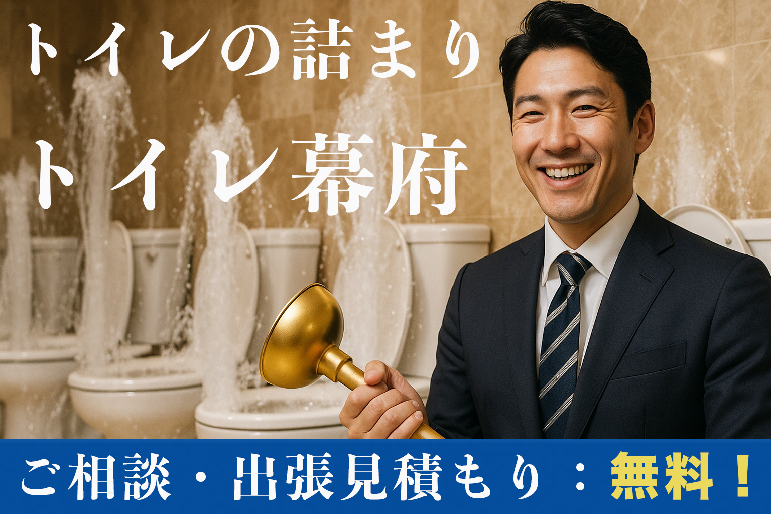 トイレつまりは「トイレ幕府」にお任せください！
