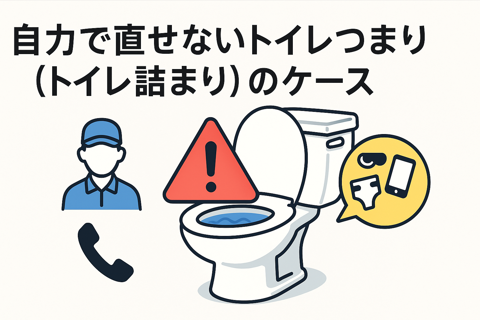 自力で直せないトイレつまり（トイレ詰まり）のケース