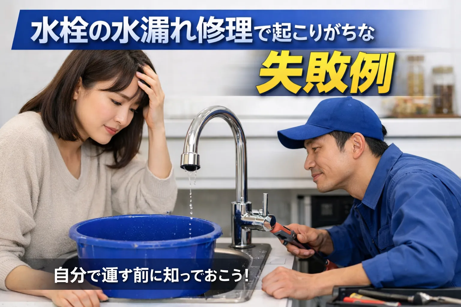 【キッチン・台所修理】自分で直す前に把握したい｜水栓の水漏れ修理で起こりがちな失敗例