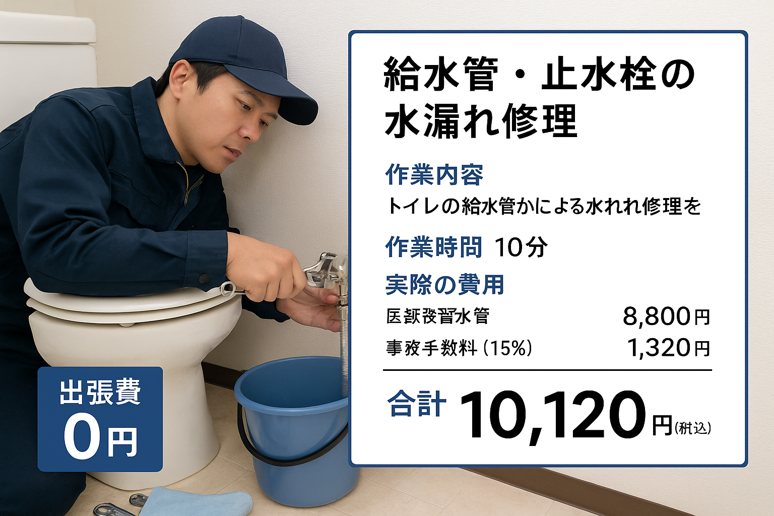 給水管・止水栓の水漏れ修理の実際の作業内容