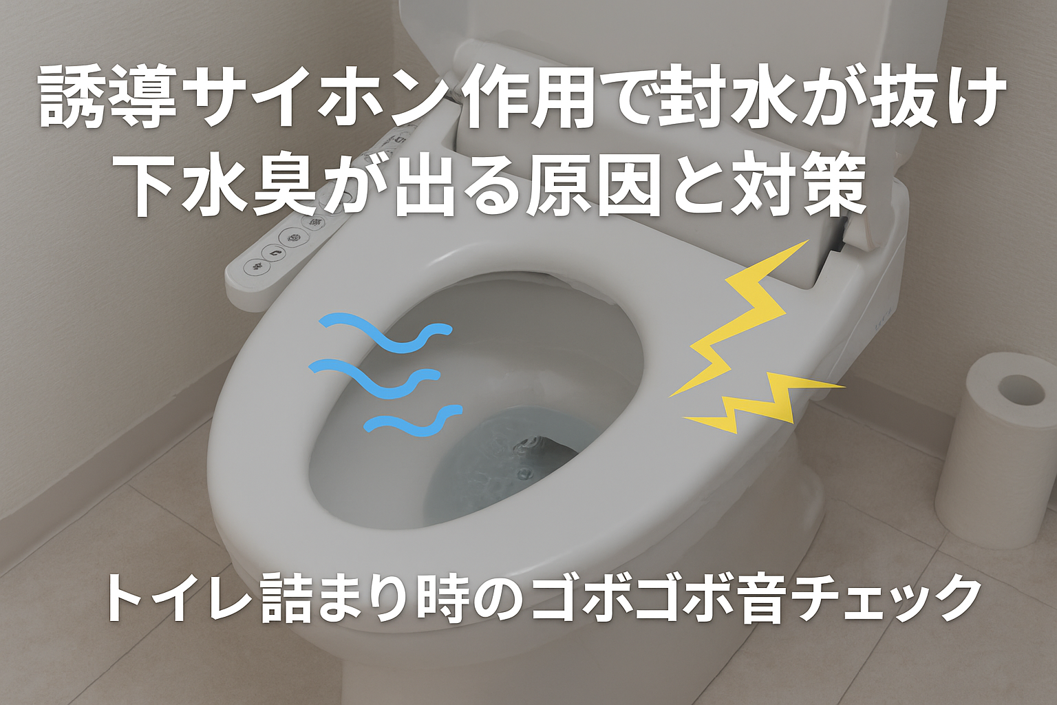 誘導サイホン作用で封水が抜けるケース