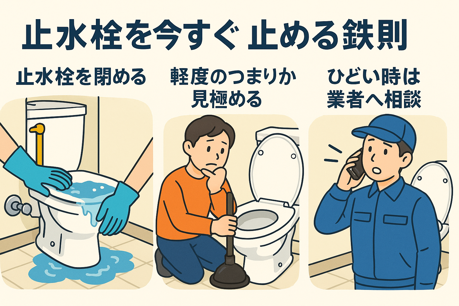【トイレ逆流を“今すぐ”止める3つの鉄則（トイレつまり・トイレ詰まり対策）】