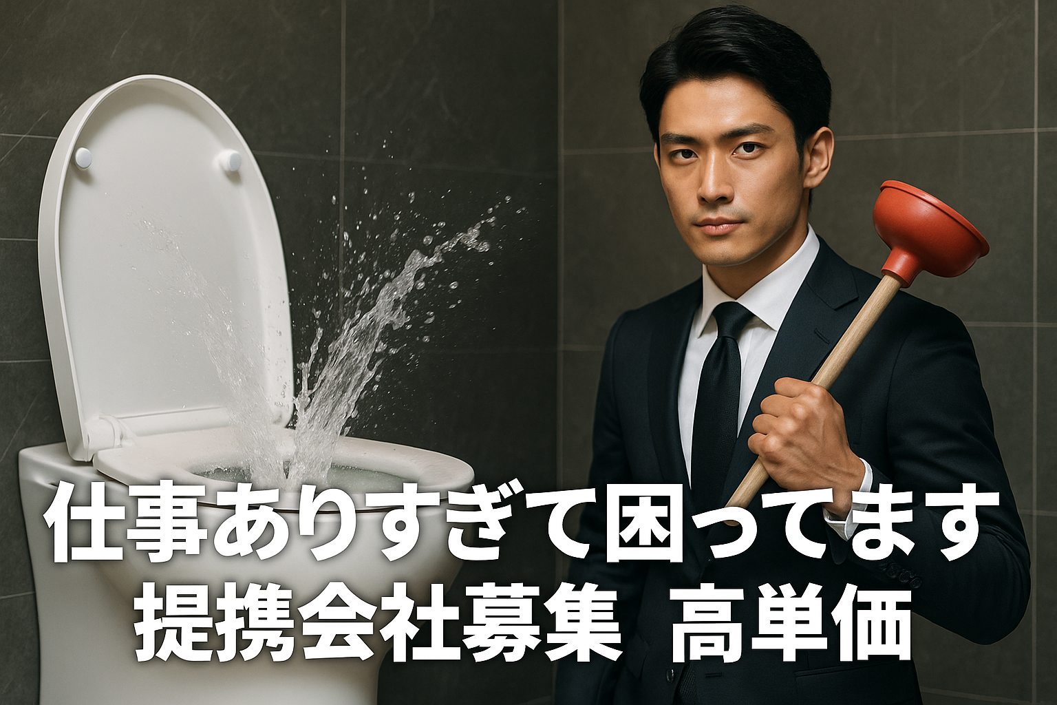 提携会社募集（高単価）｜トイレつまり会社/一緒に助けてくれる提携パートナー様を大募集中です。