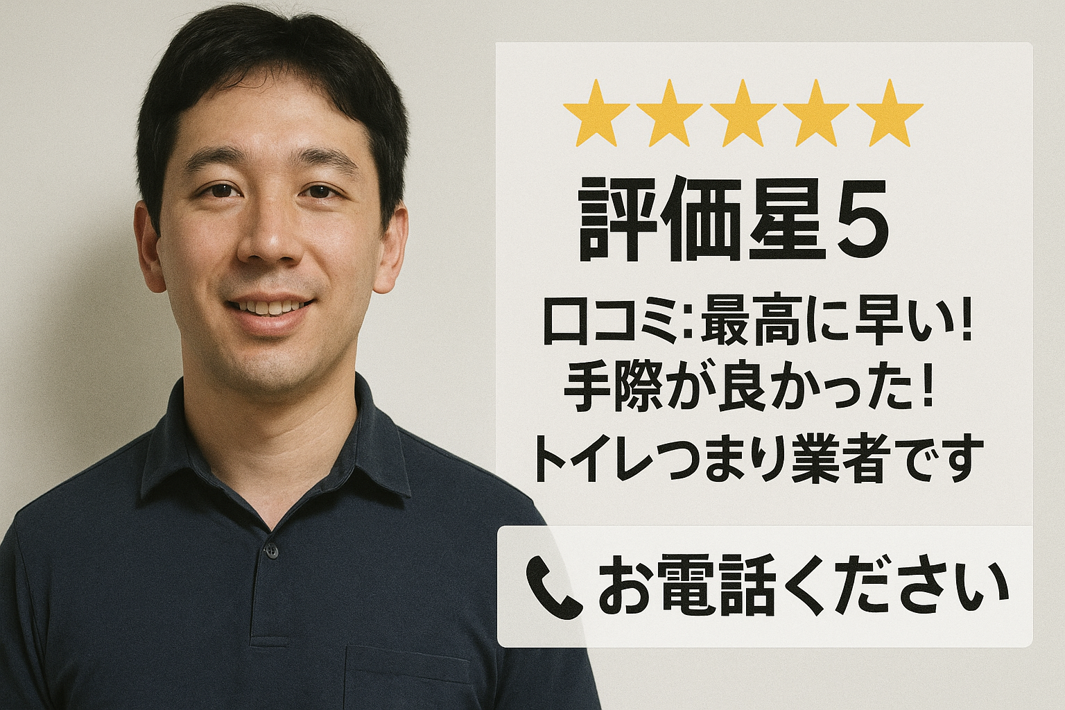 東京（23区・多摩）担当：店長：斎藤 俊・トイレ詰まりに即日対応。その場で完了をモットーに、明朗会計・事前見積りで安心。軽度のローポンプから便器脱着・排水管の高圧洗浄までワンストップ対応。