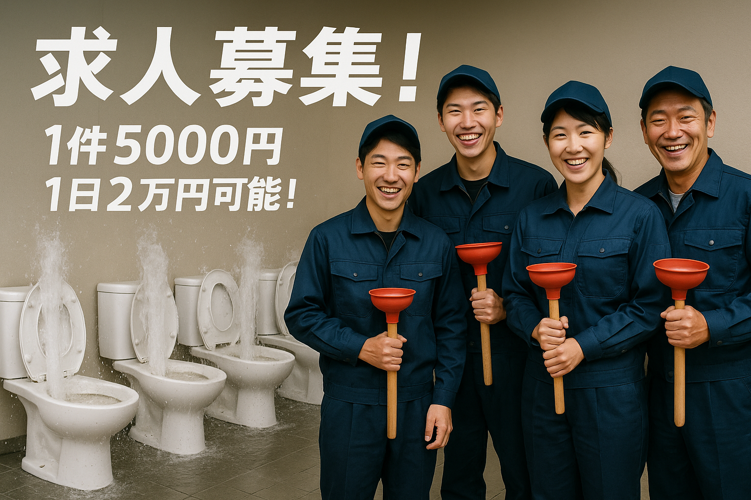 トイレ詰まり（トイレつまり）対応スタッフ 🪠