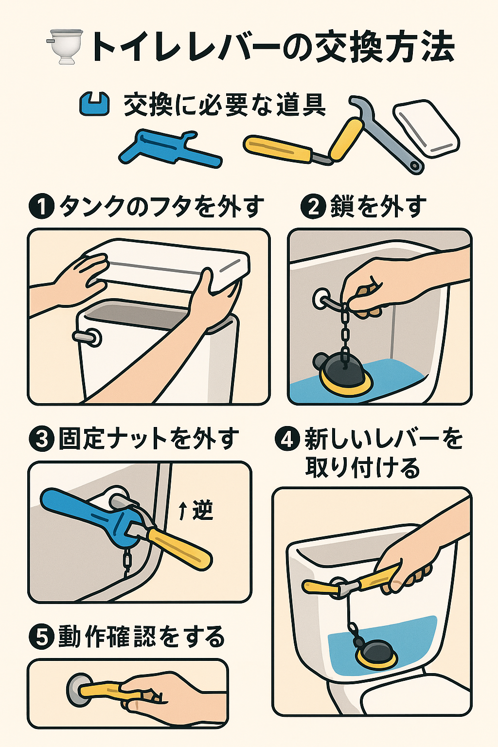 🚽トイレレバーの交換方法