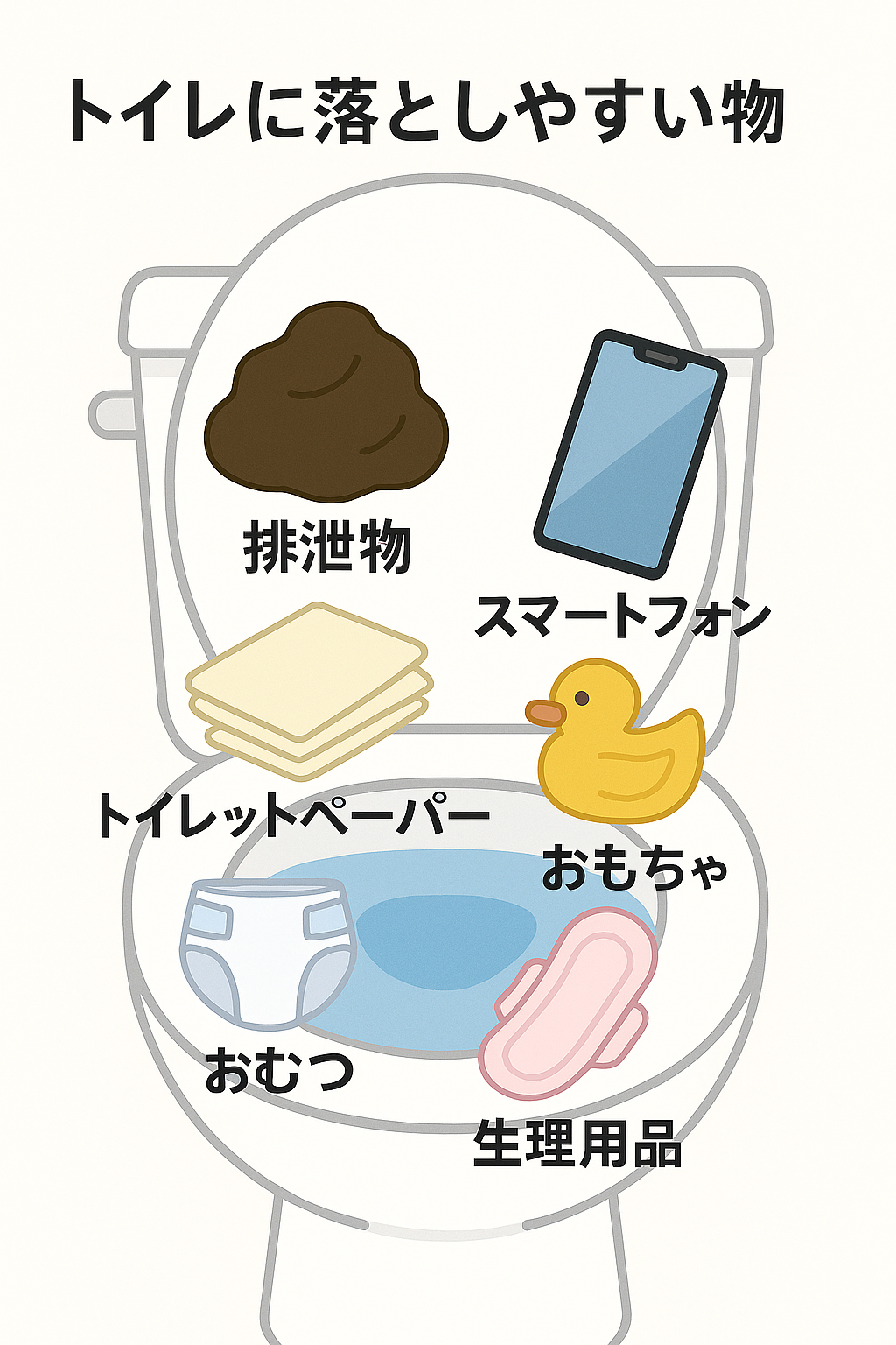 💩排泄物や固形物が詰まっている