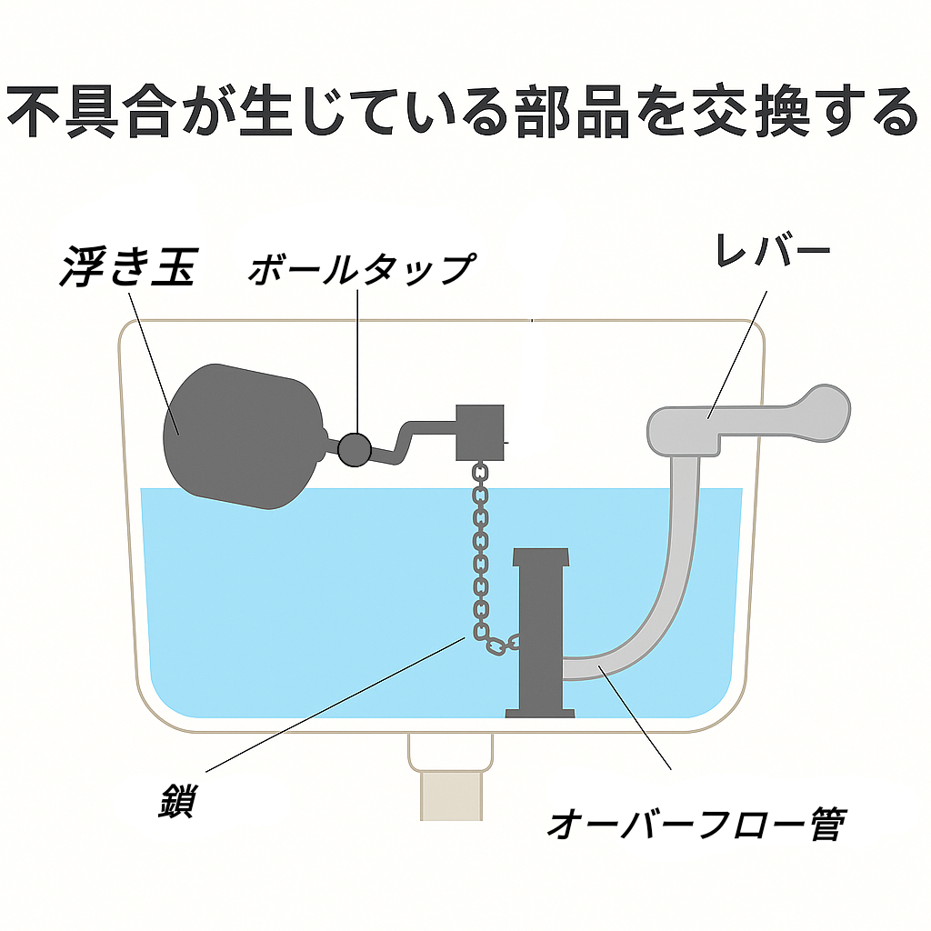 ✅ 不具合が生じている部品を交換する