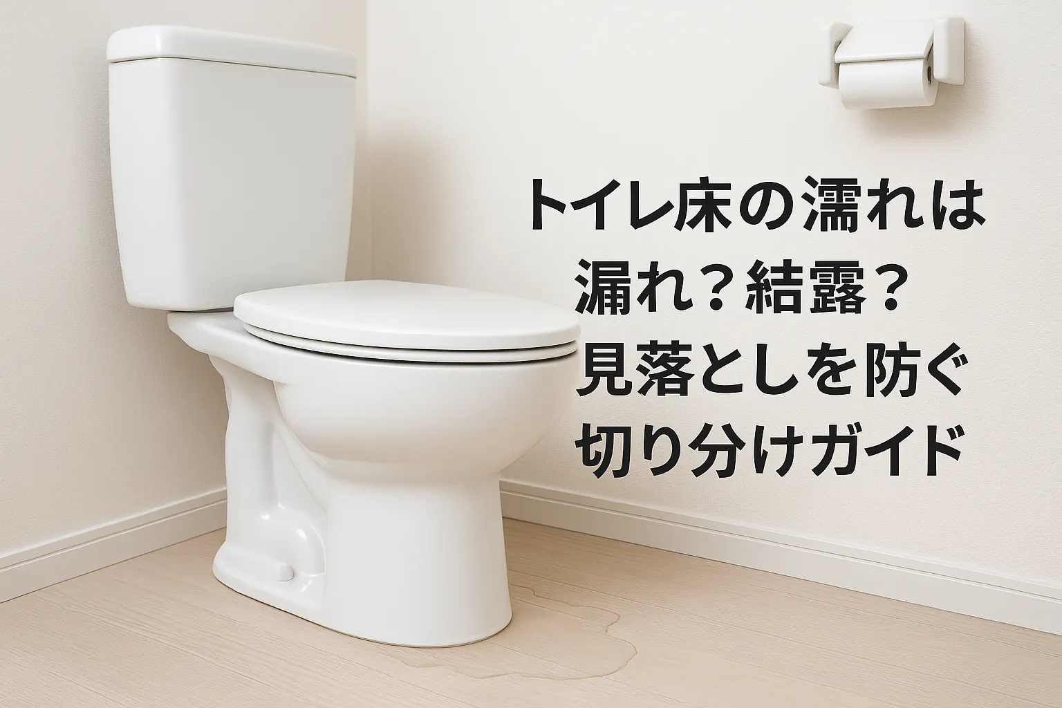 【トイレ詰まり】トイレ床の濡れは漏れ?結露?見落としを防ぐ切り分けガイド