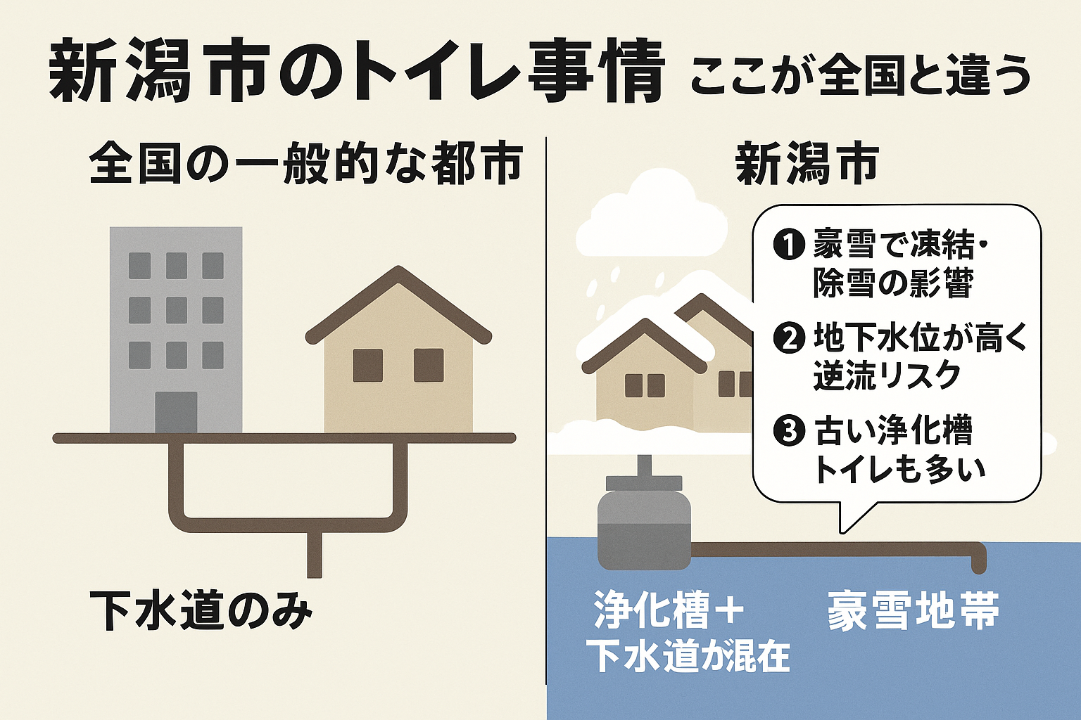 【新潟ならではの水まわり環境とトイレつまり（トイレ詰まり）の関係】