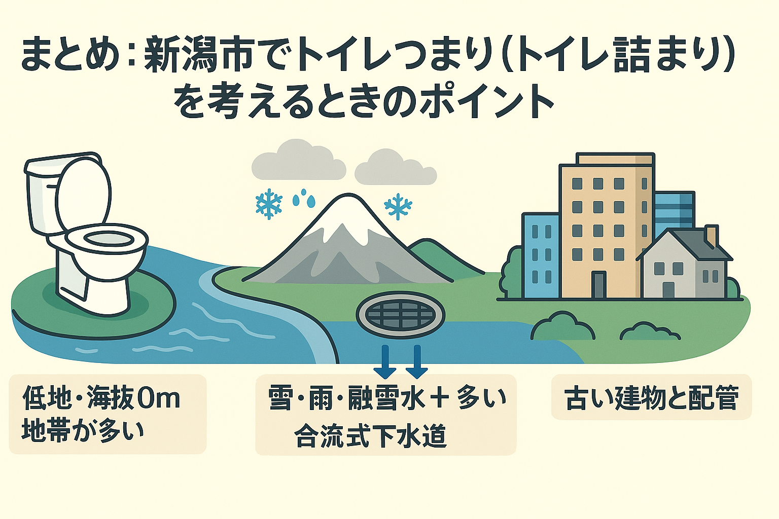 まとめ：新潟市でトイレつまり（トイレ詰まり）を考えるときのポイント