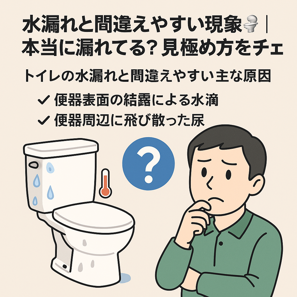 ✅ 水漏れと間違えやすい現象🚽｜本当に漏れてる？見極め方をチェック