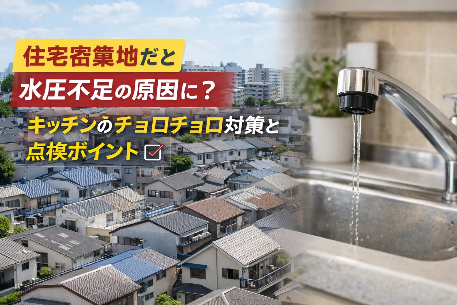 住宅が密集したエリアで起こりやすい水圧不足の理由