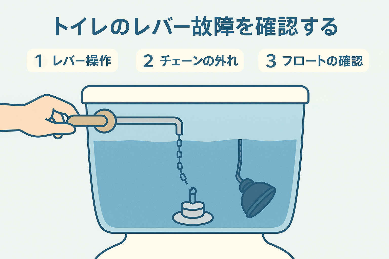 トイレのレバー故障を確認する