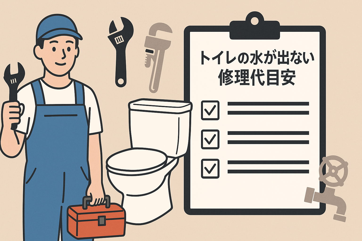 トイレの水が出ないときの修理代目安
