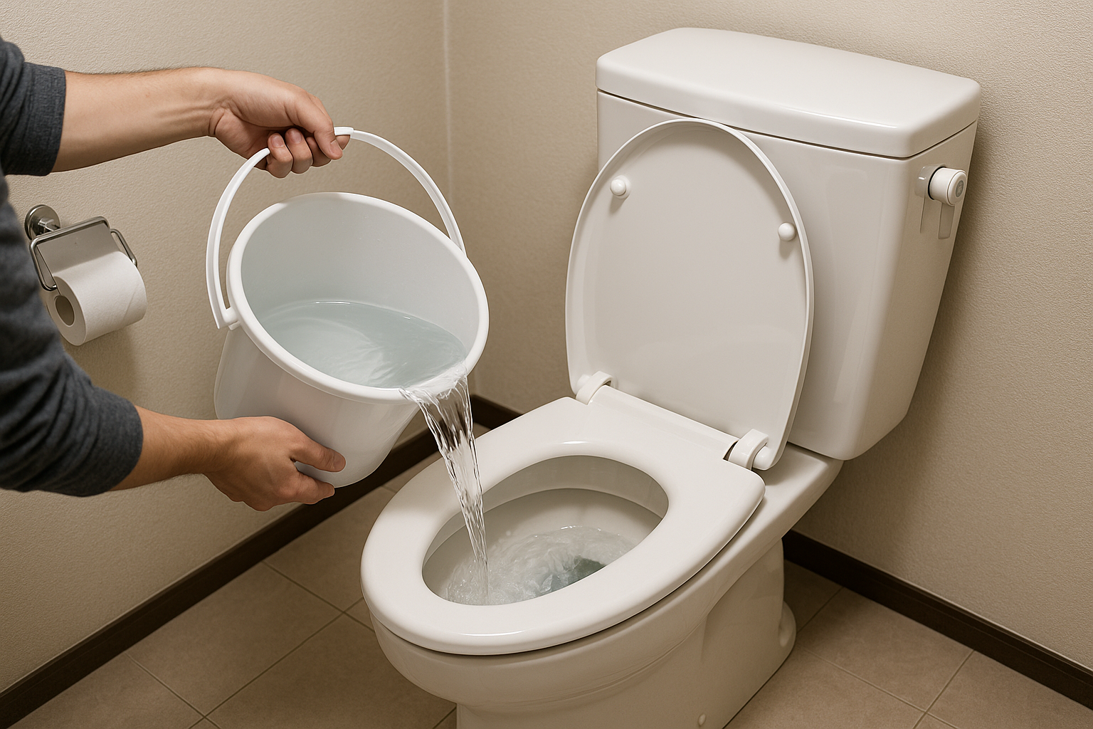 トイレの水が出ないときの応急的な流し方