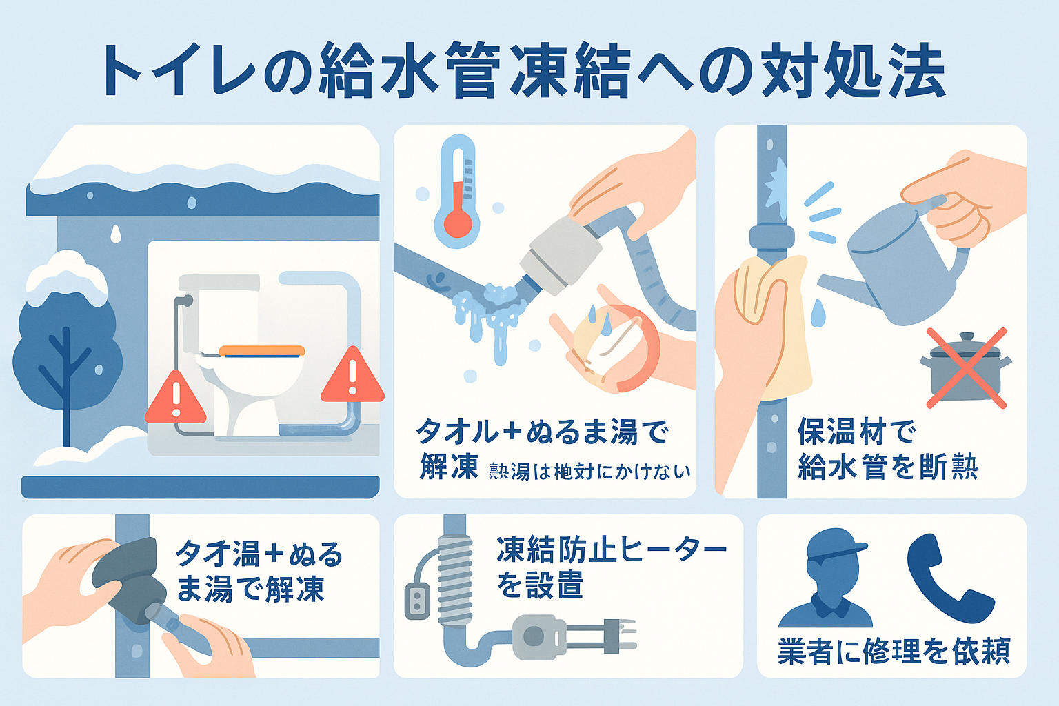 トイレの給水管凍結への対処法