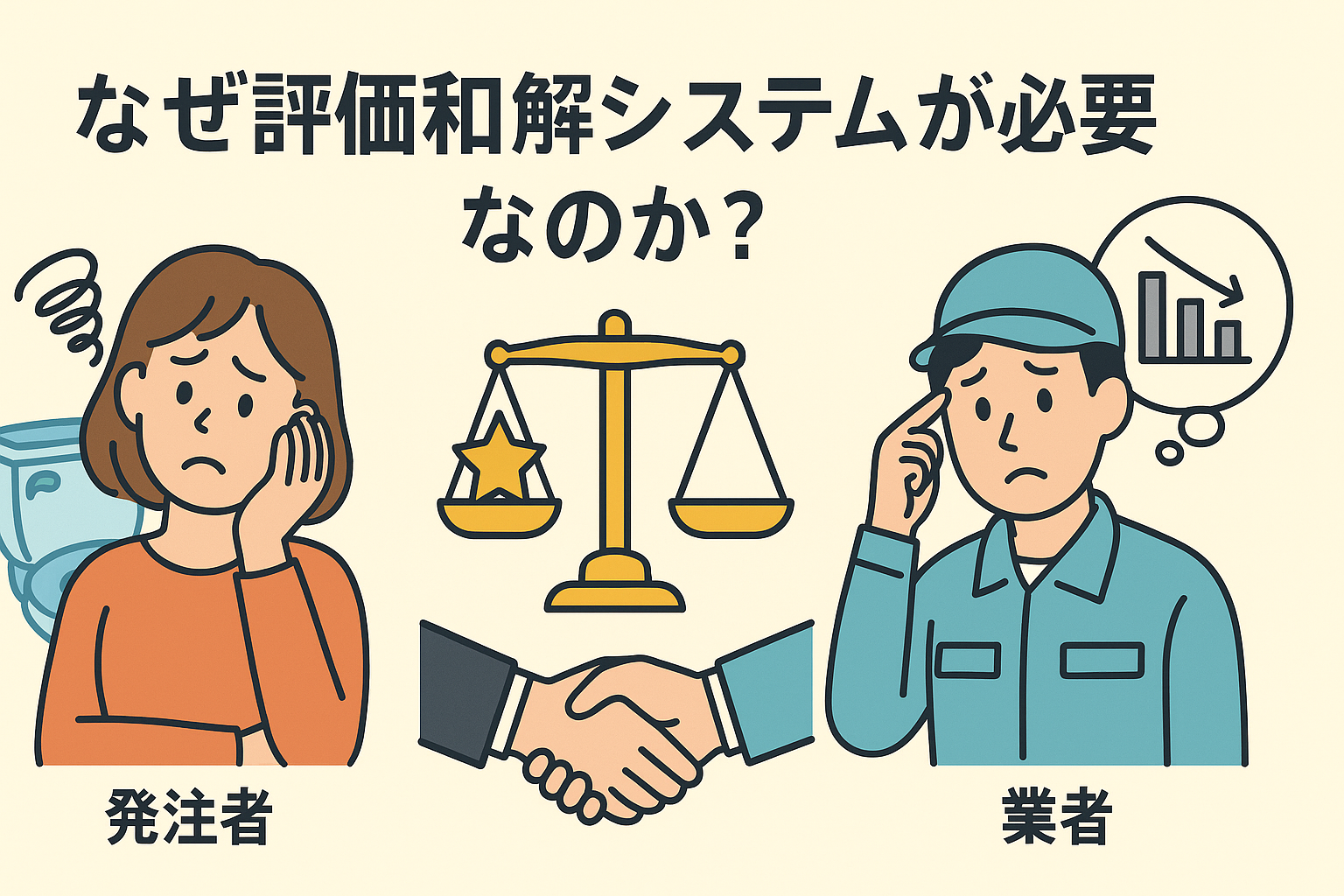 なぜ評価和解システムが必要なのか（トイレつまり・暮らしのサポートの不安）