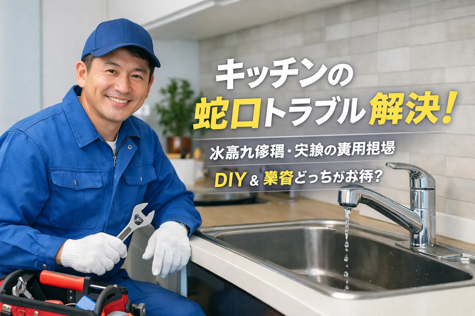 【トイレ詰まり】キッチンの蛇口トラブル解決ガイド｜水漏れ修理・交換の費用相場（DIY／業者）