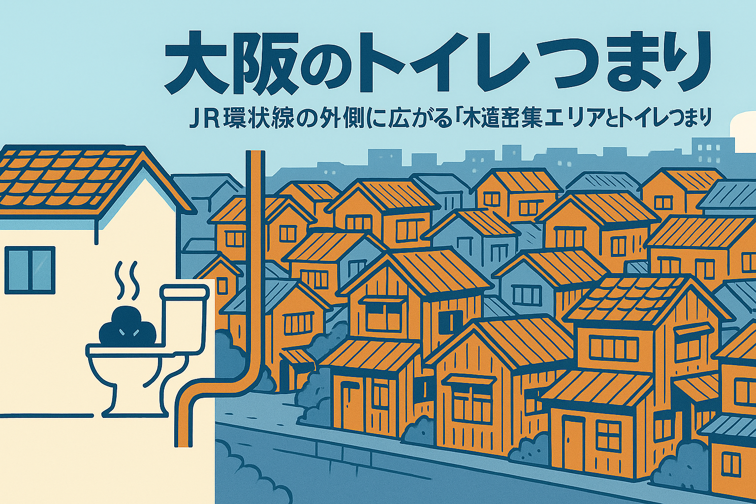 大阪のトイレつまりJR環状線の外側に広がる「木造密集エリア」とトイレつまり