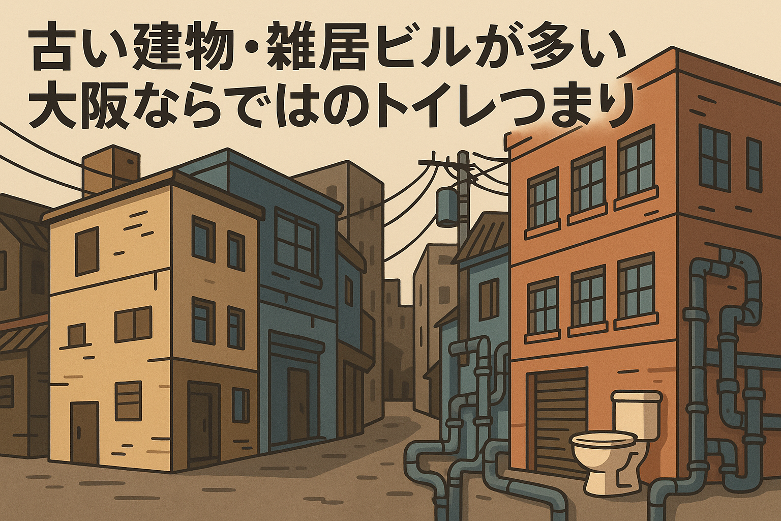 【古い建物・雑居ビルが多い大阪ならではのトイレつまり（トイレ詰まり）