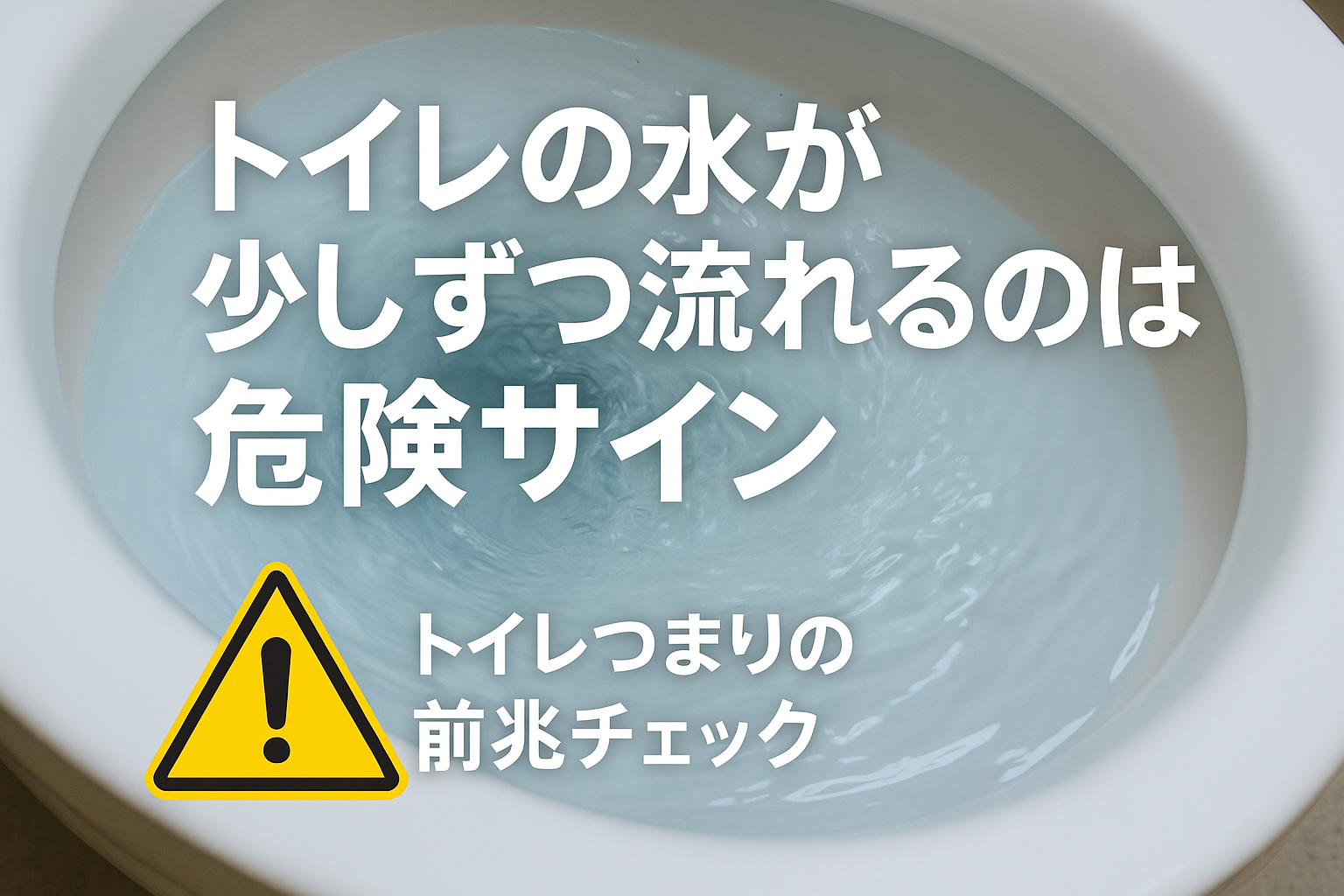 トイレの水が少しずつ流れるのは「トイレつまり（トイレ詰まり）」の危険サイン一覧