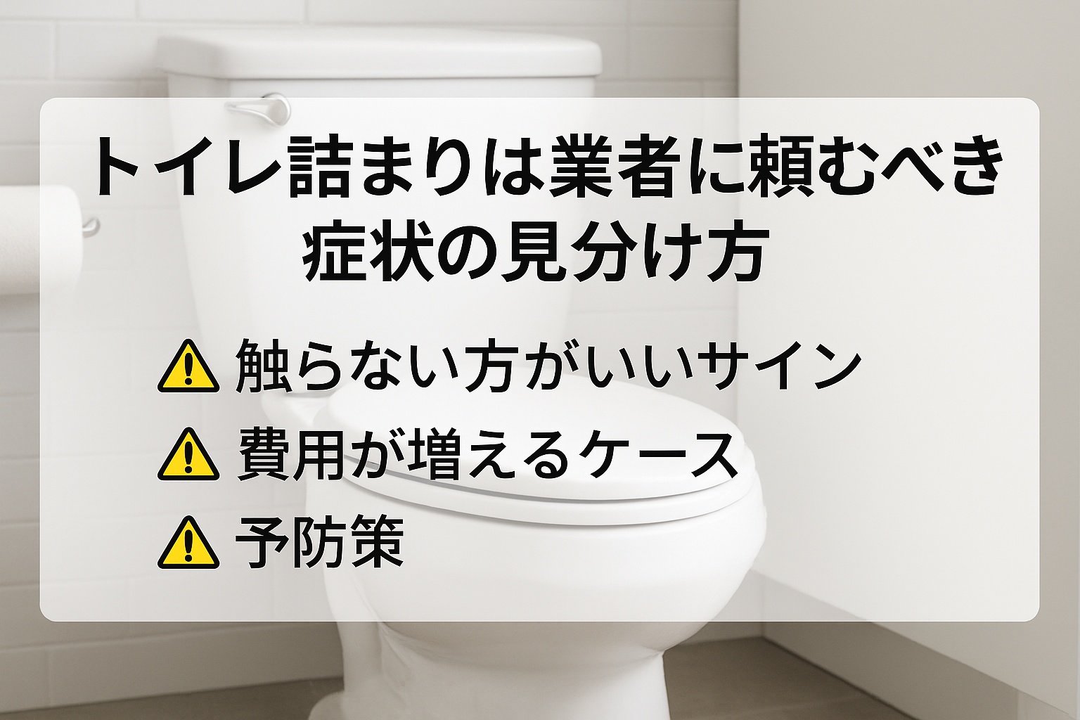 業者に頼む判断基準：触らない方がいい症状・費用が増えやすいケース・予防策
