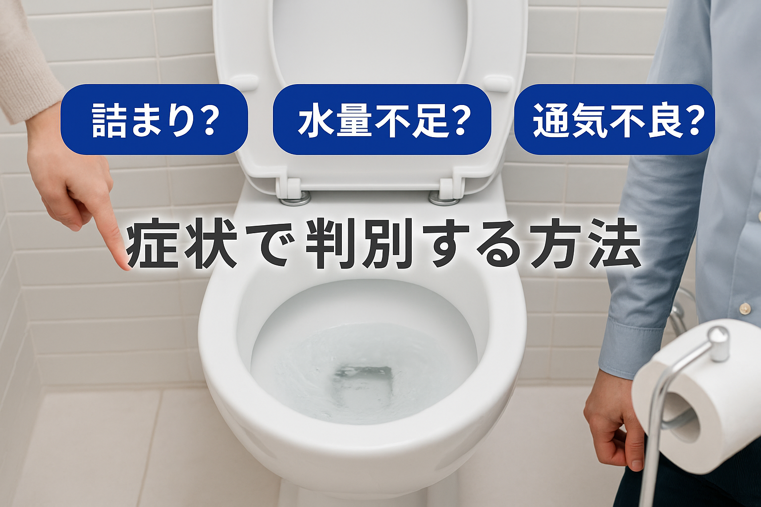 症状チェック：詰まりか、水量不足か、通気不良かを見分ける