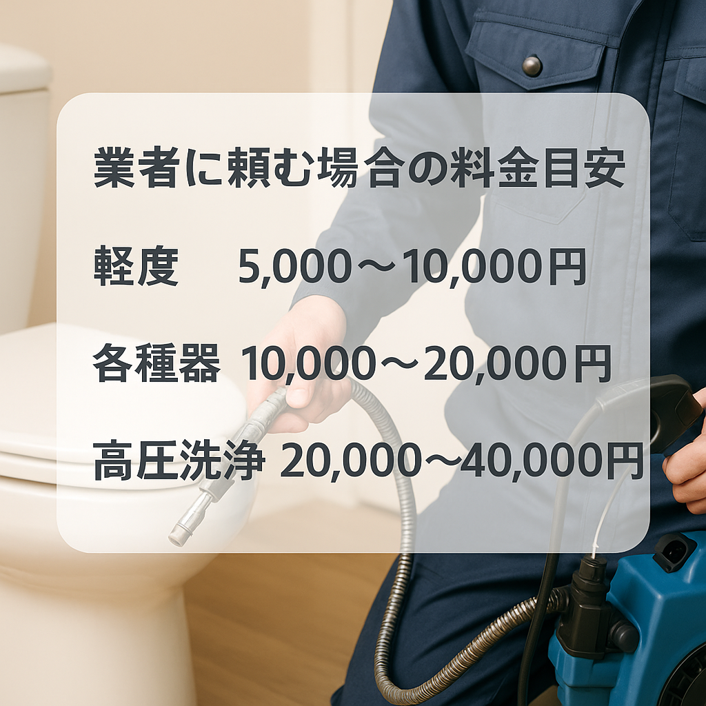 業者に頼む場合の料金目安（軽度〜高圧洗浄まで）
