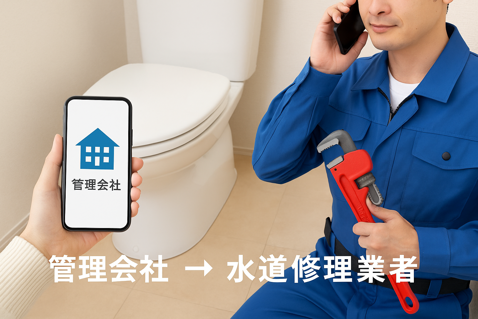 困ったときの相談先と順番（管理会社／水道修理業者）