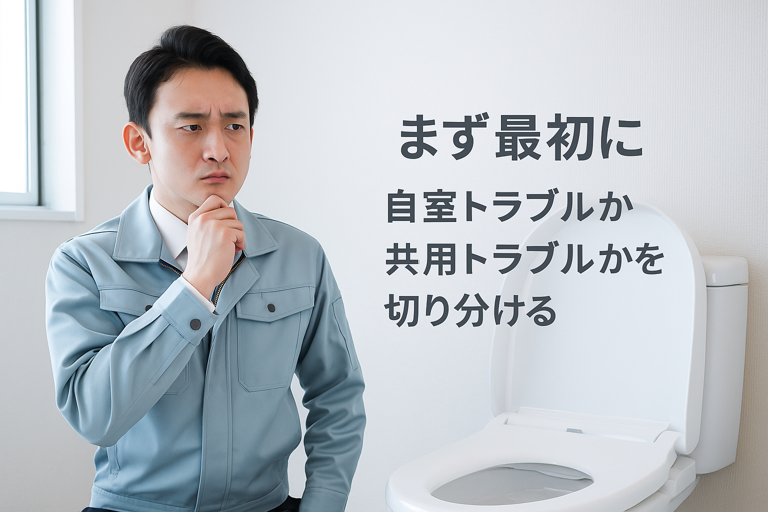 トイレつまり！まず最初に｜自室トラブルか共用トラブルかを切り分ける