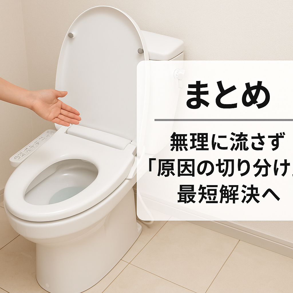 まとめ｜無理に流さず「原因の切り分け」で最短解決へ