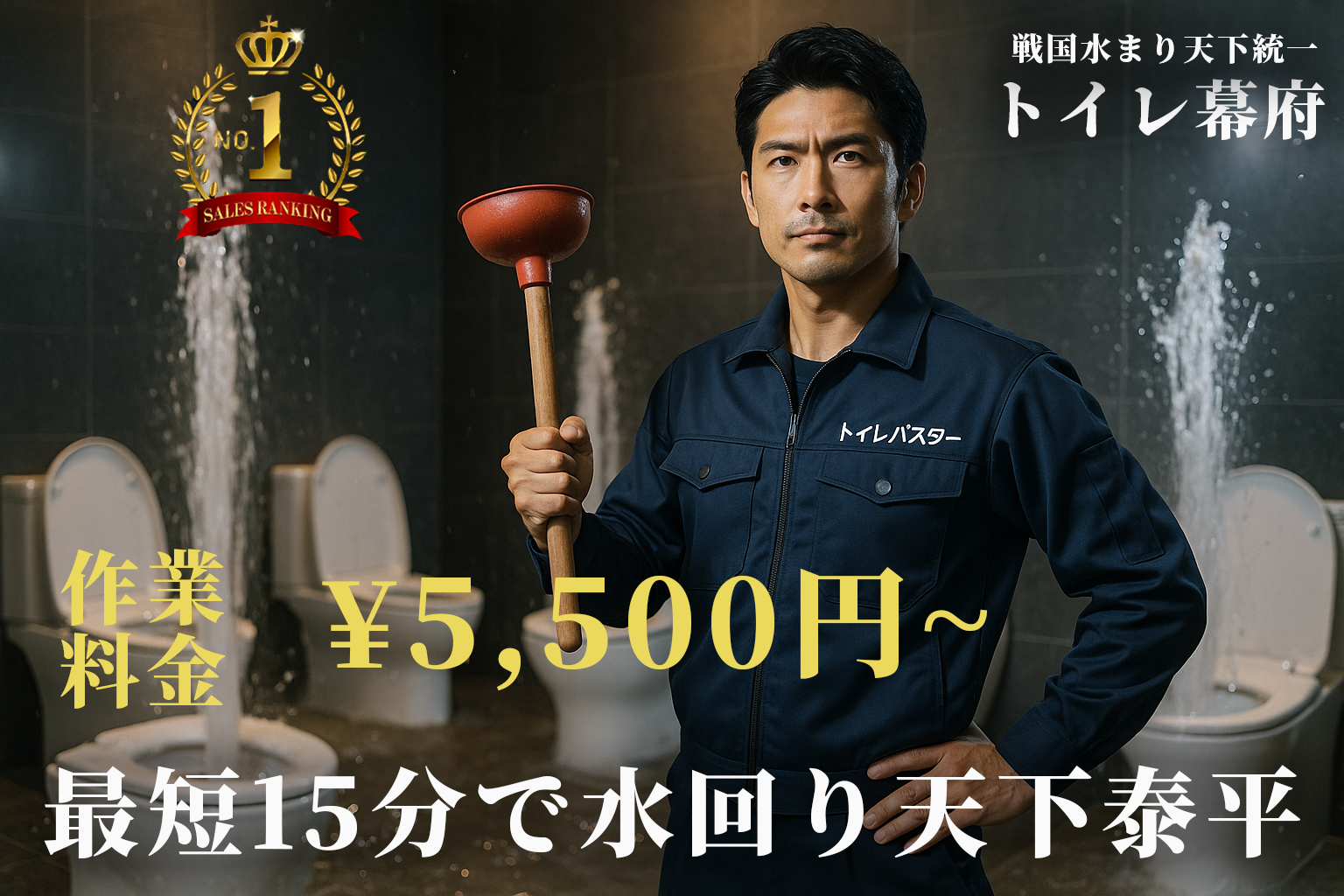 🚿 洋式トイレつまり除去：5,500円/トイレのつまり除去（関東圏）