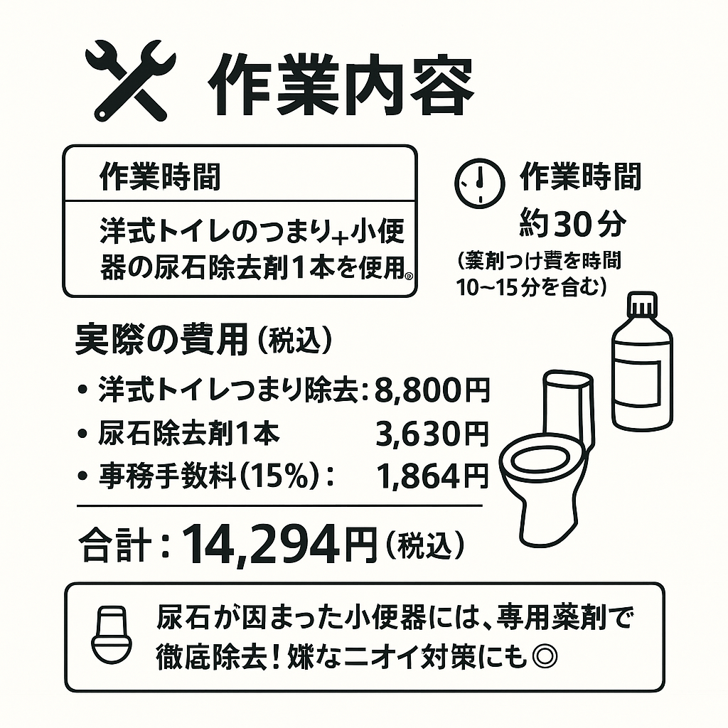 🧪 トイレのつまり除去（小便器／薬剤使用）