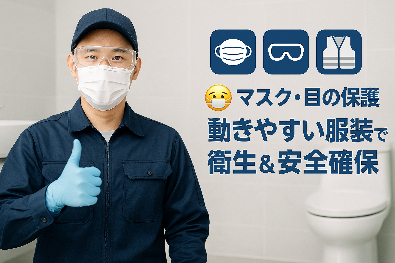トイレつまりの身支度を整えます👔