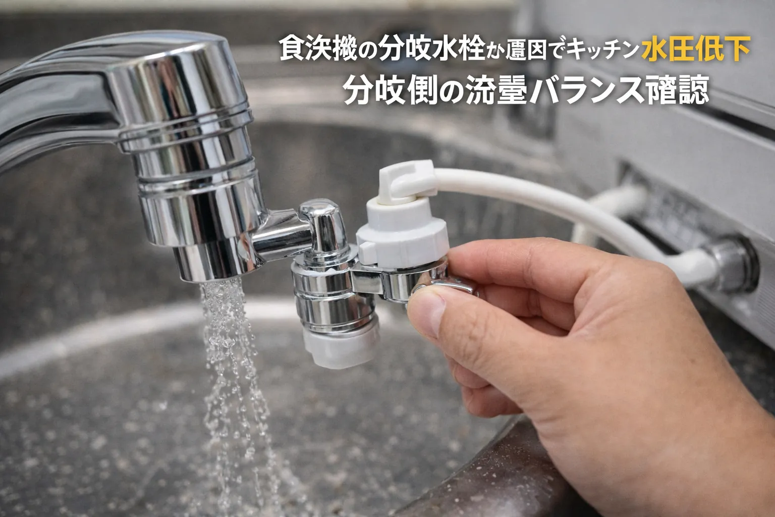 食洗機など機器追加で分岐側に流れている可能性を確認