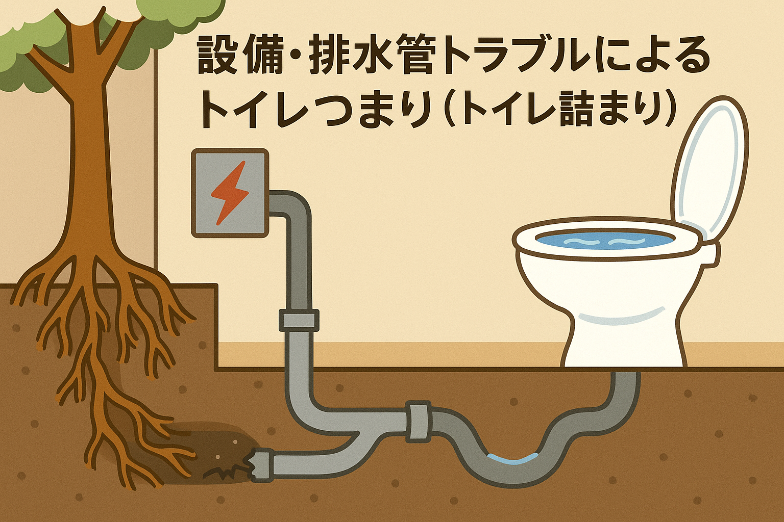 設備・排水管トラブルによるトイレつまり（トイレ詰まり）