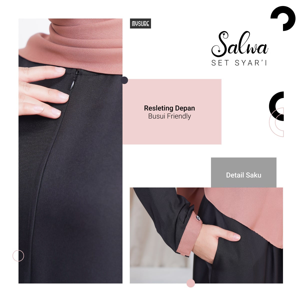  Salwa Set Syari MYSURE  di SAUDJA STORE - gamis syari yang bagus di Kefamenanu