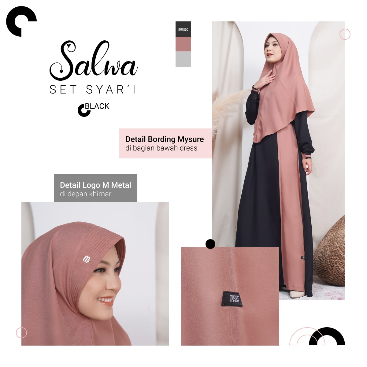  Salwa Set Syari MYSURE  di SAUDJA STORE - gamis syari yang bagus di Kefamenanu